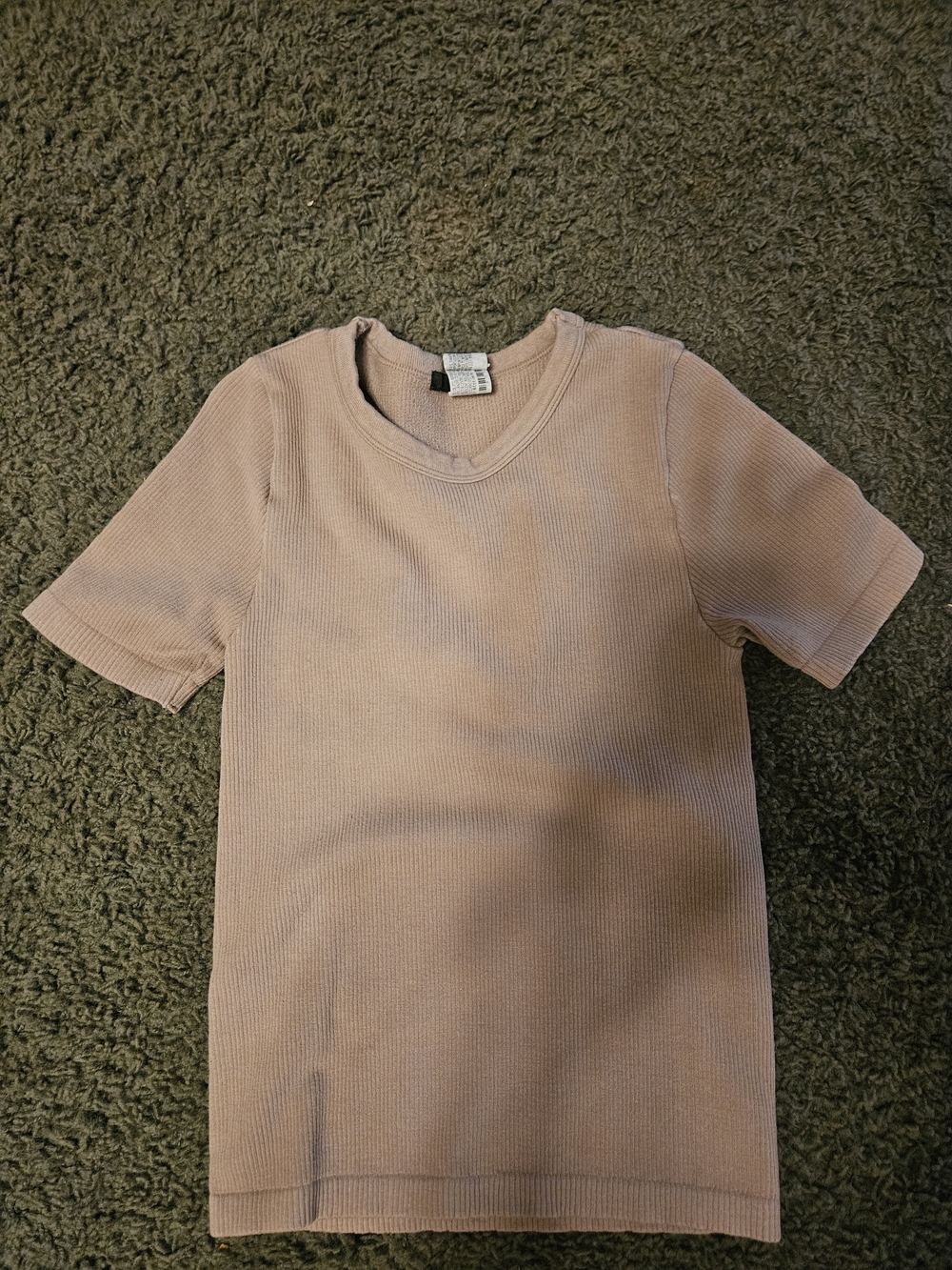 Forever 21 Ribbed Crop Tee in Light Mauve